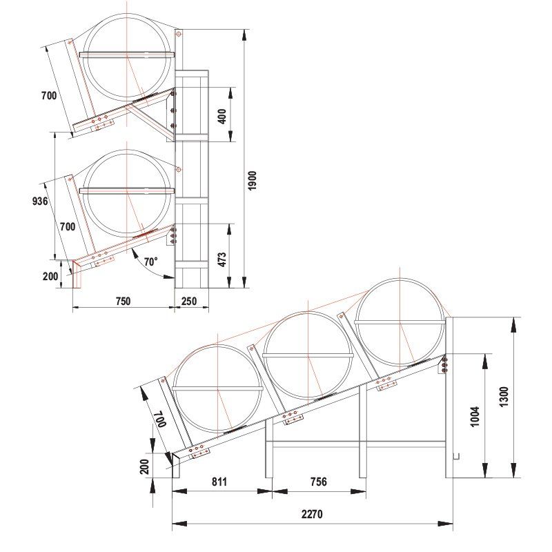 Beşik/Cradle SOLAS OCEANO için 3-sıra, 6-25(A), 6-35(B)