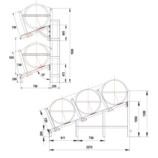 Beşik/Cradle SOLAS OCEANO için 3-sıra, 6-25(A), 6-35(B)