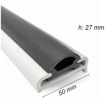 Küpeşte Fitili  50x27 mm siyah 2 mt