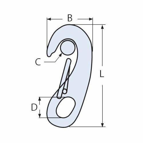 KRAKEN Tutucu Karabina Kanca Gözlü 50 mm (Boy) Paslanmaz