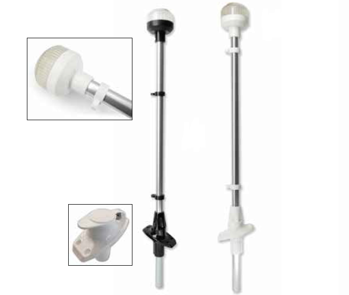 IŞIKLI BAYRAK DİREĞİ AYARLI LED 12V 60 CM Beyaz