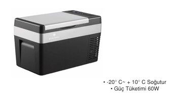 Buzdolabı Üstten Kapaklı 25 lt.  12 / 24V En: 32 cm. Boy: 57 cm. Der : 36 cm