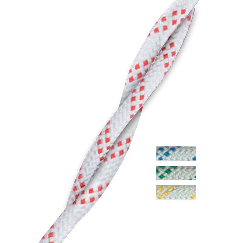 CABO SEYİR HALATLARI, ''Halyard'', Çap. 10mm, Beyaz üstü Yeşil Örgü