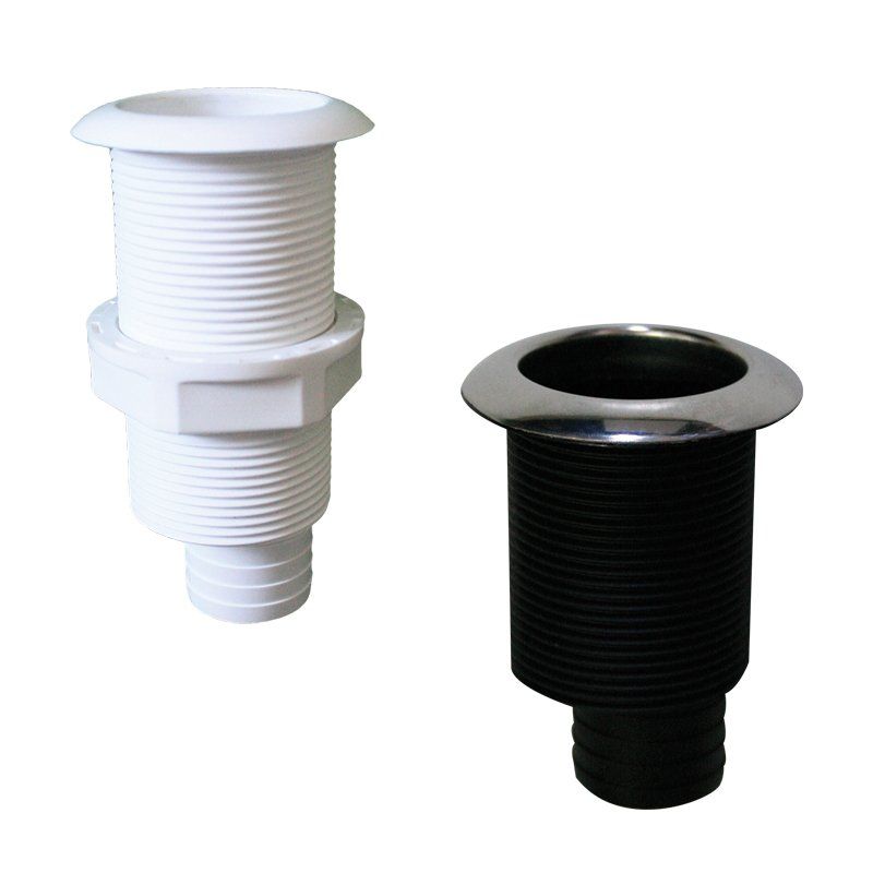 Thru-Hull 1 ½'', w/Displaced Hose Barb, Ø31mm, White