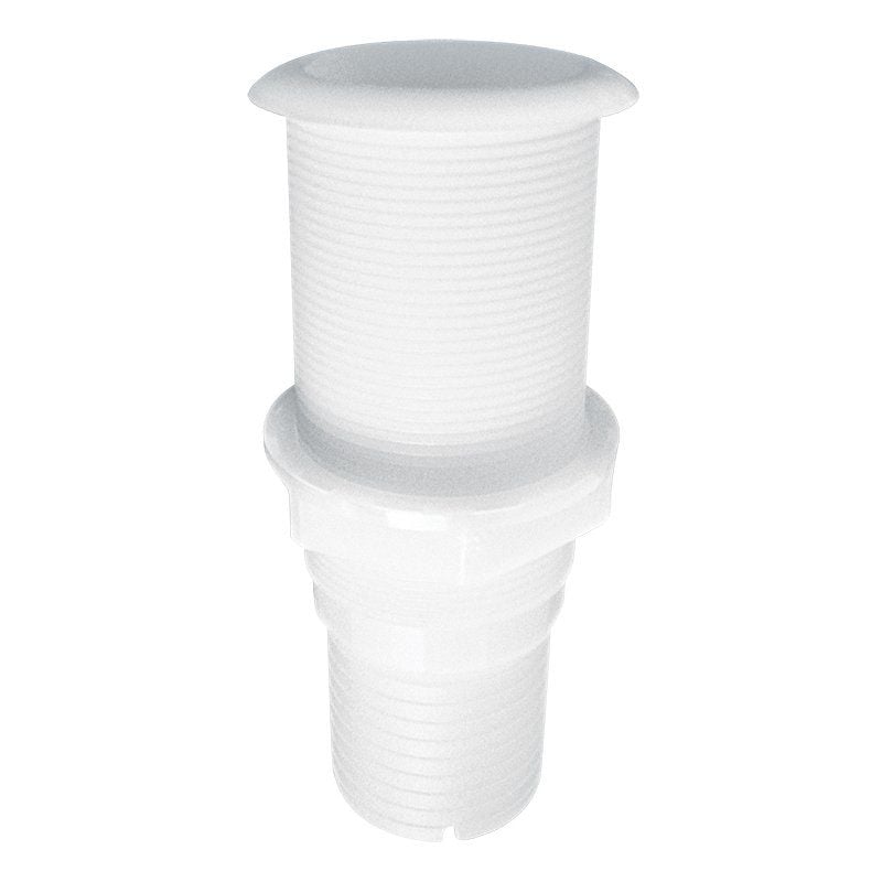 Thru-Hull Threaded 1 ½'',f/Hose Ø45mm, L.117mm,White