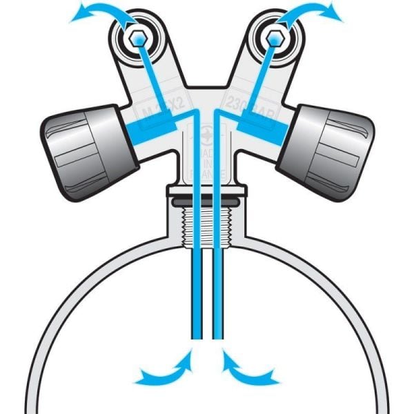 BEUCHAT Tüp Vanası ''SAS'' İki Çıkış 25x2