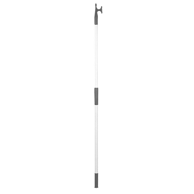 Telesc.Hook 2-Ends, Wh. Alum. Ø25mm L120-196cm, Grey