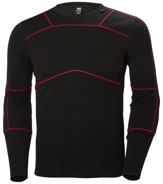 HH LIFA MERINO CREW ERKEK ÜST İÇLİK Jet Black S