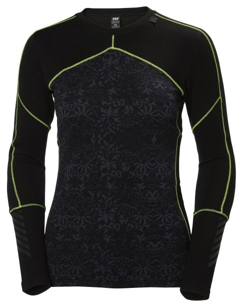 HH W HH LIFA MERINO CREW BAYAN ÜST İÇLİK Jet Black S