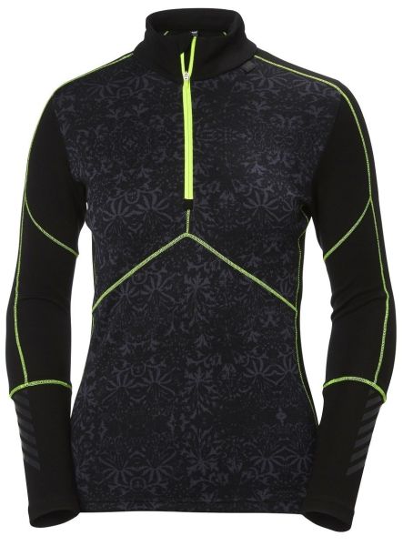 HH W HH LIFA MERINO 1/2 ZIP BAYAN ÜST İÇLİK Black S