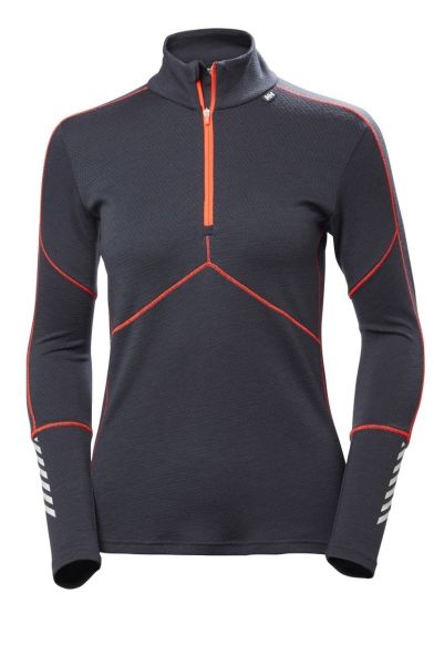 HH W HH LIFA MERINO 1/2 ZIP BAYAN ÜST İÇLİK Graphite Blue L