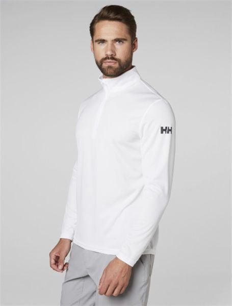 HH HH TECH 1/2 ZIP UZUN KOL ERKEK TİŞÖRT White XL