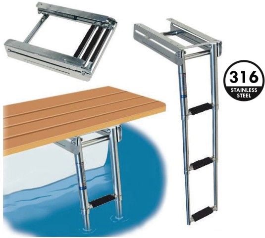 Teleskopik Merdiven 4’lü  Platform Altı Kızaklı 30x85 cm