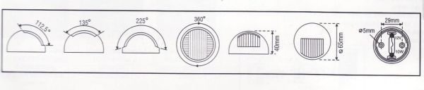 Sürat 7 Teknesi Seyir Feneri,İskele/Sancak,Yatay Monte,225 Derece,Siyah