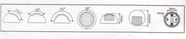 Sürat 7 Teknesi Seyir Feneri,Pruva,Dikey Monte,225 Derece,Siyah