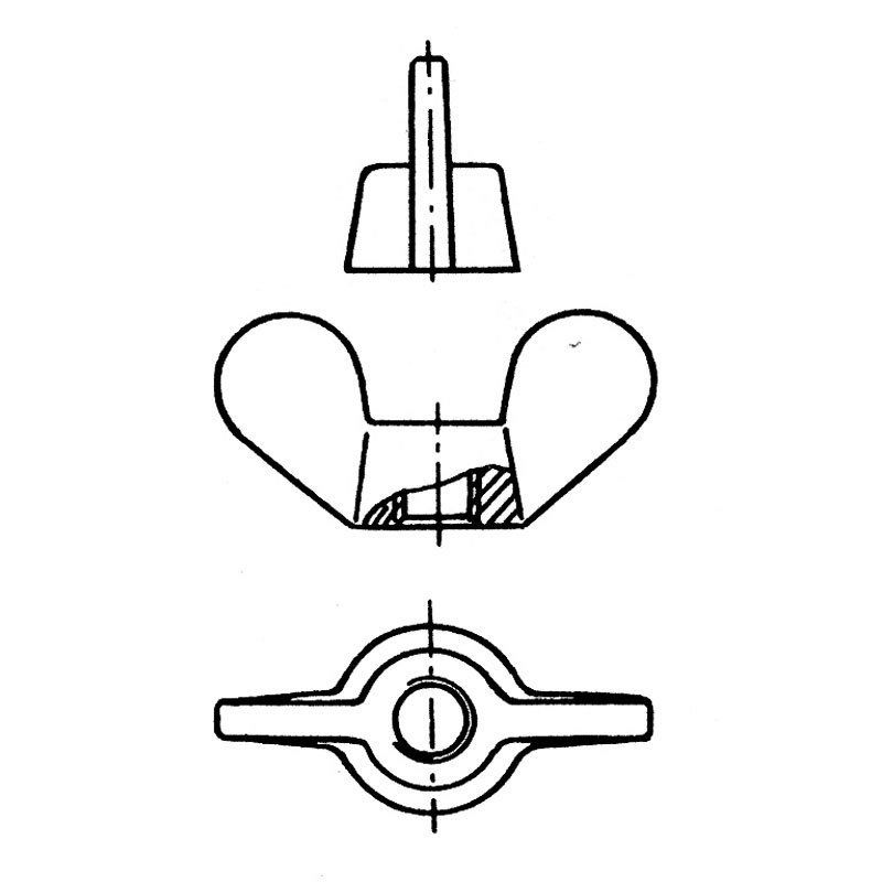 Kelebek Somun O 6 Mm Aısı 316 Dın 315