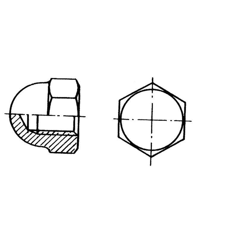 Kör Somun O 8 Mm Aısı 316 Dın 1587
