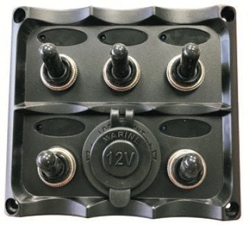 5'li Switch Panel Çakmak Soketli 95x105 mm