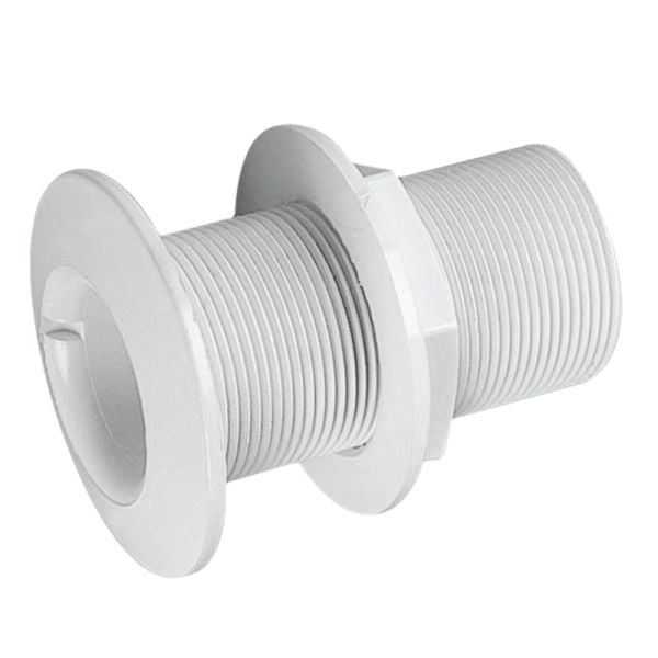 Thru-Hull w/Fl. Flange Threaded, 3/4'', L.77mm, White